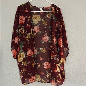 TeenBell Red 3/4 Sleeve Boxy Blouse